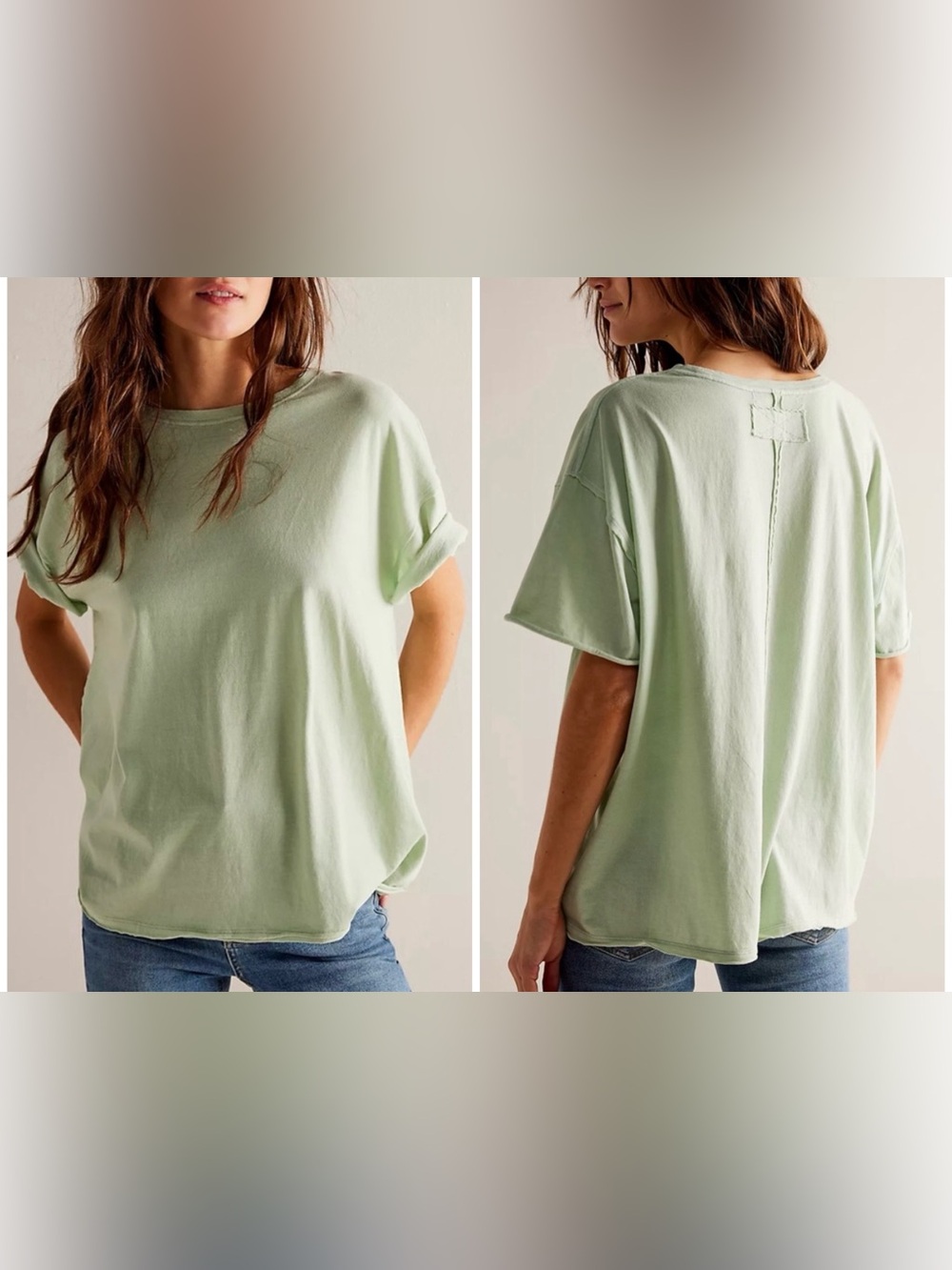 NWT Free People We the Free Nina Tee - Sea Mist Mint Green - Medium